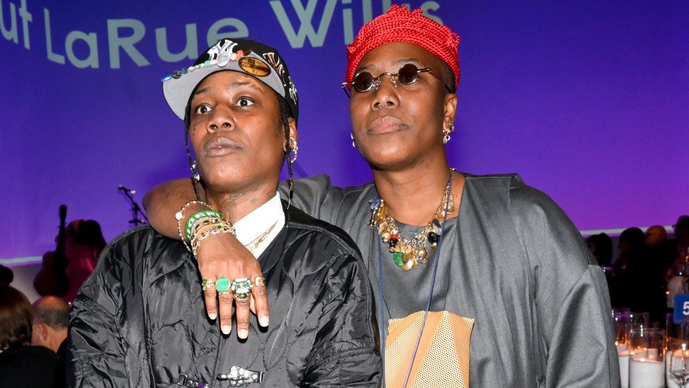 Soull Ogun and Dynasty Ogun of L’Enchanteur at the Fashion Trust U.S. Awards held at Goya Studios on March 21, 2023 in Los Angeles, California.