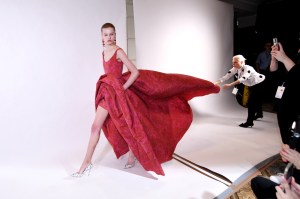Backstage at Carolina Herrera RTW Fall 2023