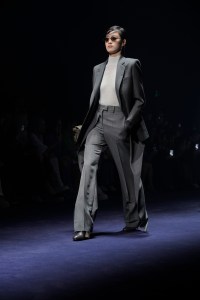 Model on the runway at Fendi Fall 2023 Ready To Wear Runway Show on February 22, 2023 at Fendi's Showroom in Milan, Italy.
