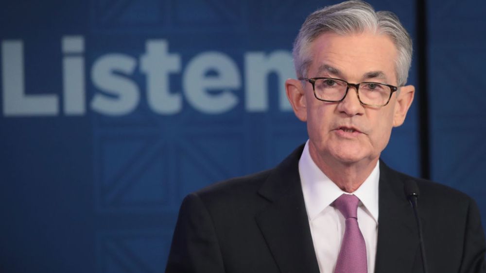 CHICAGO, ILLINOIS - JUNE 04: Jerome Powell, Chair, Board of Governors of the Federal Reserve speaks during a conference at the Federal Reserve Bank of Chicago on June 04, 2019 in Chicago, Illinois. The conference was held to discuss monetary policy strategy, tools and communication practices.  (Photo by Scott Olson/Getty Images)