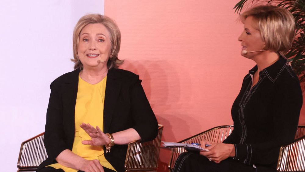 Former US Secretary of State Hillary Clinton  attends the Forbes 30/50 Summit in Abu Dhabi on March 8 2023 in celebration of International Womens Day. (Photo by Karim SAHIB / AFP) (Photo by KARIM SAHIB/AFP via Getty Images)