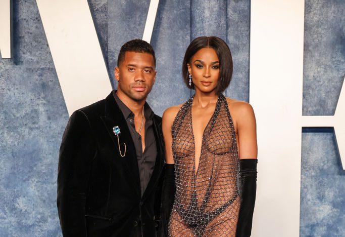 Russell Wilson and Ciara at the 2023 Vanity Fair Oscar Party on March 12 in Los Angeles.