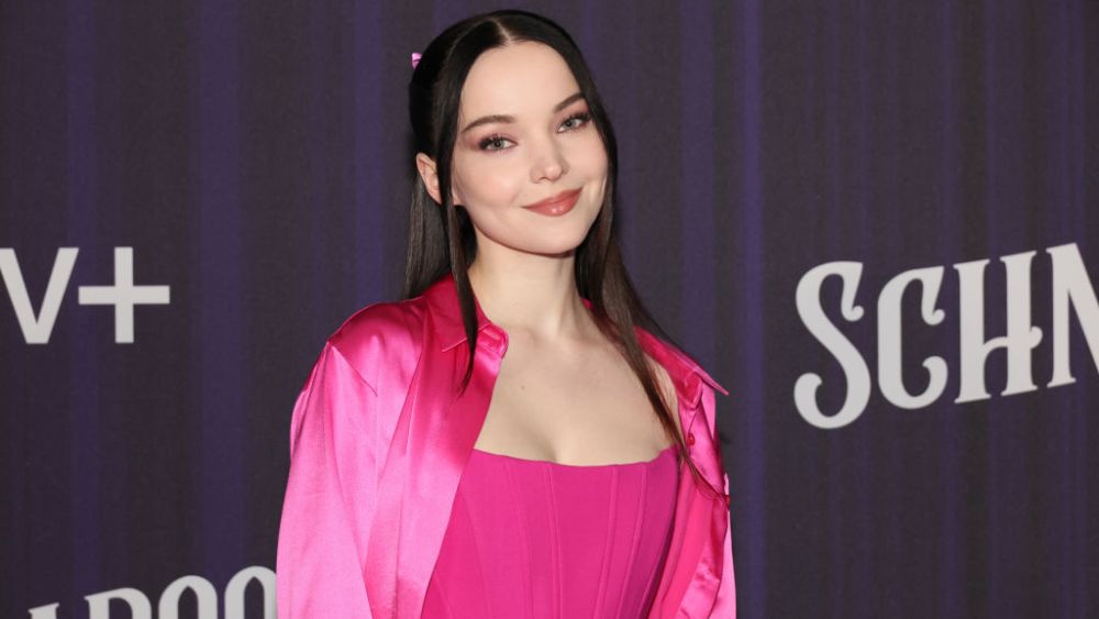 Dove Cameron at the photo call for Apple TV+'s "Schmigadoon!" season two on March 21 in New York City.