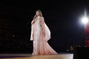 Taylor Swift performs onstage for the opening night of "Taylor Swift | The Eras Tour" at Allegiant Stadium on March 24, 2023 in Las Vegas.