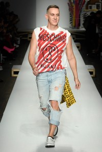 Jeremy Scott at the Moschino RTW Spring 2019 show.