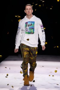 Jeremy Scott at the Moschino RTW Fall 2019 show.