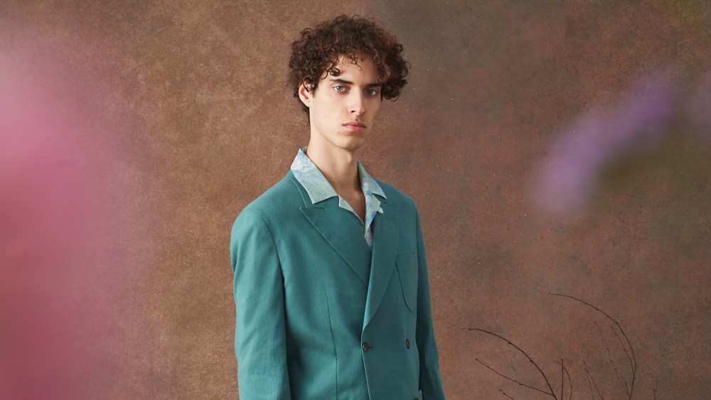 A palm green linen suit from Patrick Grant's new collection for Frasers in the U.K.