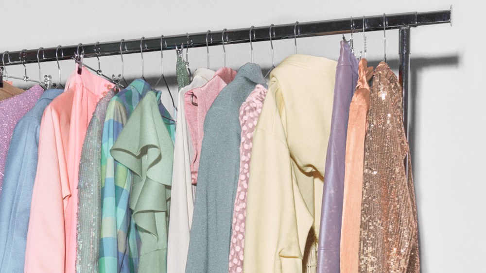 A pastel swath of H&M goods for "H&M Pre-Loved."