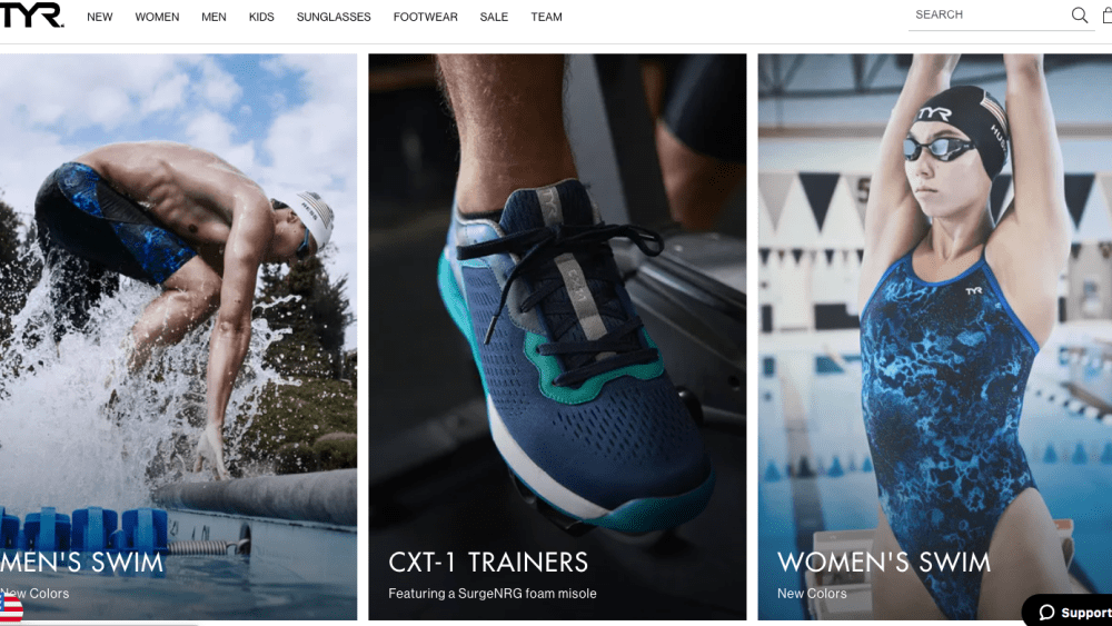 Tyr produces competition swimwear for men and women.