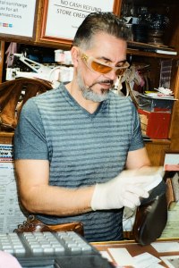 John Sanchez, shoemaker: Versace’s sunglasses.