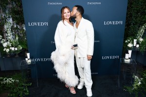 WEST HOLLYWOOD, CALIFORNIA - MARCH 07: Chrissy Teigen and John Legend attend the LOVED01: Skincare by John Legend launch event at Skybar on March 07, 2023 in West Hollywood, California. (Photo by Matt Winkelmeyer/Getty Images for LOVED01)