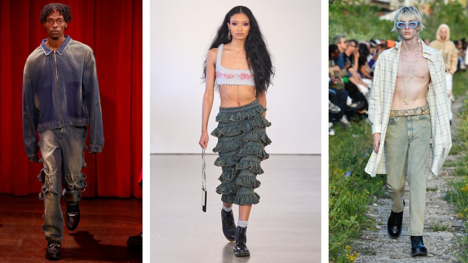 Blumarine, R13, Foo and Foo, Acne Studios and Diesel are among the brands to offer dirty-looking denim in their recent collections.