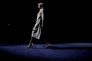 Model on the runway at Fendi Fall 2023 Ready To Wear Runway Show on February 22, 2023 at Fendi's Showroom in Milan, Italy.