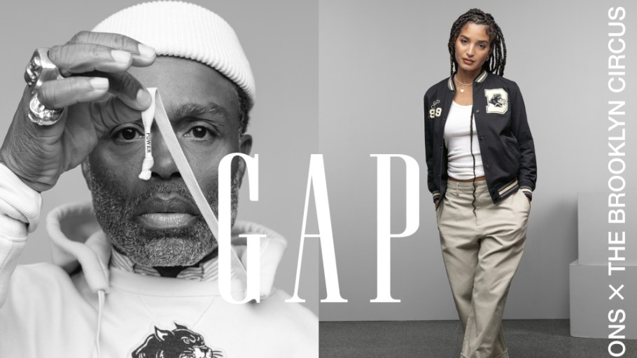 Ouigi Theodore and Indya Moore for The Gap x The Brooklyn Circus collection.