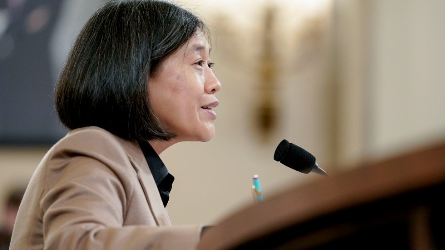 United States Trade Representative Katherine Tai testifies before a House Ways and Means Committee hearing on the Biden administration's trade policy agenda, Friday, March 24, 2023.