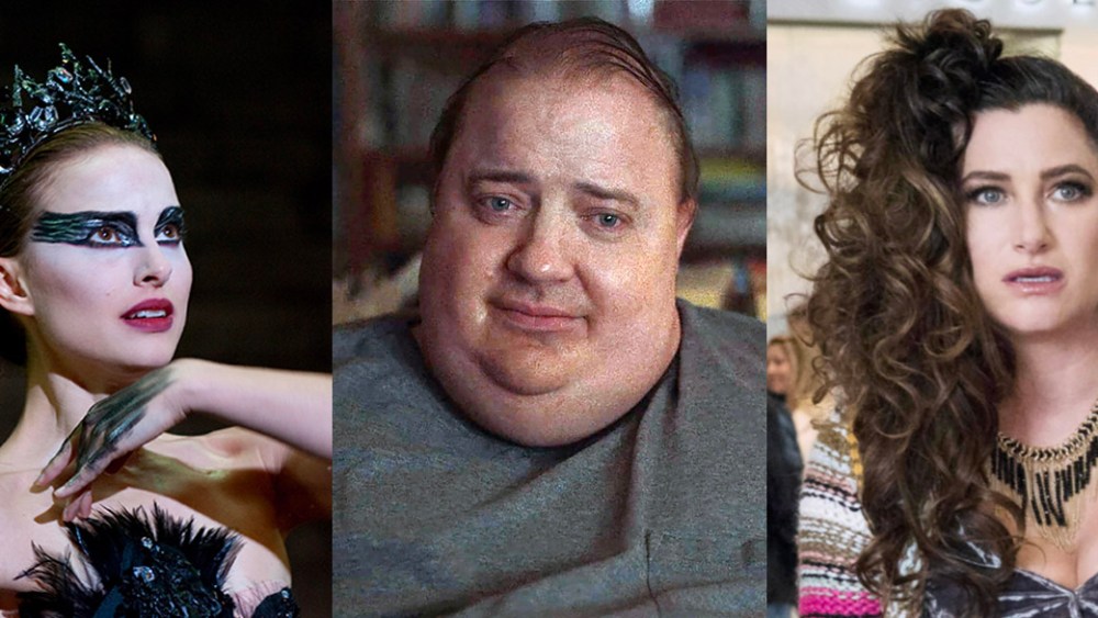 natalie portman the black swan, brendan fraser the whale digital prosthetics makeup, bad moms christmas makeup and hair, oscars best makeup and hair 2023