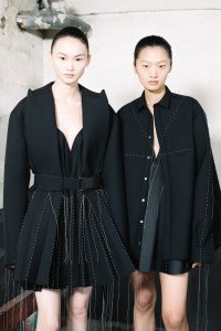 Backstage at Sacai RTW Fall 2023