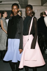 Backstage at Sacai RTW Fall 2023