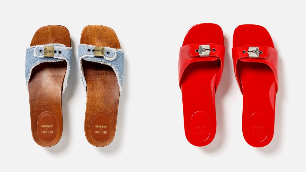 Two looks from the new Scholl-Re/Done collaboration.