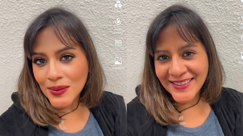 TikTok Bold Glamour filter example
