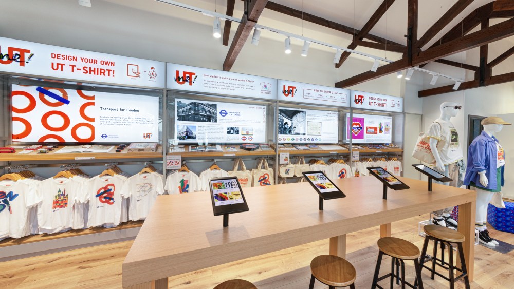 Uniqlo's t-shirt design station at the new Covent Garden London store.