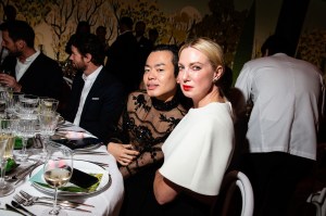 Ezra J. William and Polina Proshkina at the 2023 Tribeca Ball on April 04, 2023 in New York, New York.