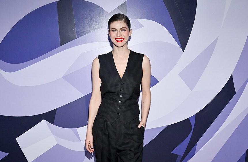 Alexandra Daddario at the Gris Dior VIP Party in Los Angeles, CA on April 11, 2023.