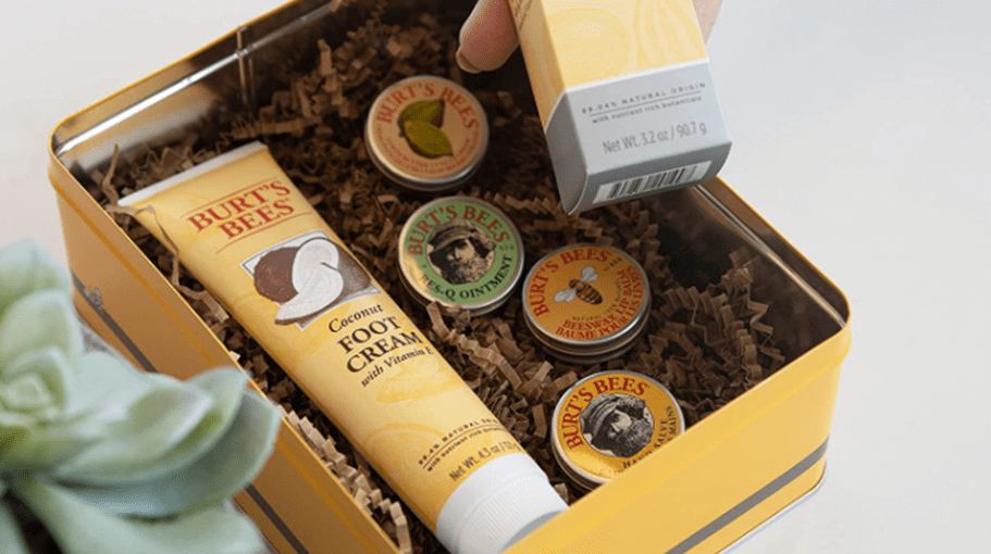 Burt's Bees easter basket with skin care products
