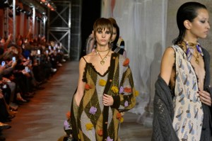 Model on the runway at Etro Fall 2023 Ready To Wear Fashion Show on February 22, 2023 in Milan, Italy.