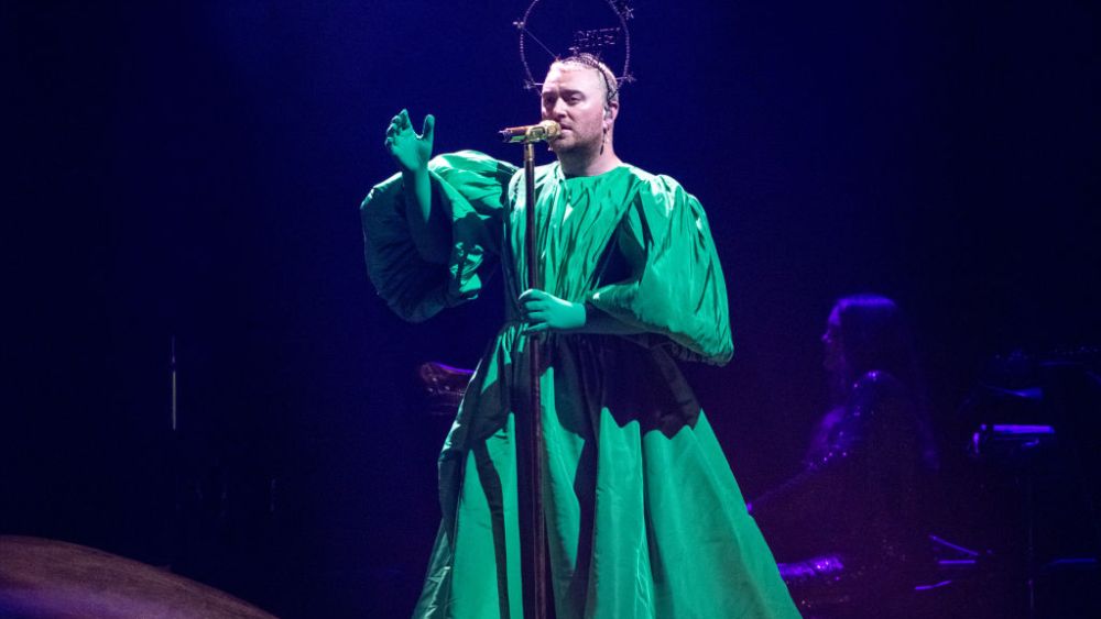 LONDON, ENGLAND - APRIL 18: Sam Smith performs at The O2 Arena during their GLORIA tour on April 18, 2023 in London, England. (Photo by Jed Cullen/Dave Benett/Getty Images)