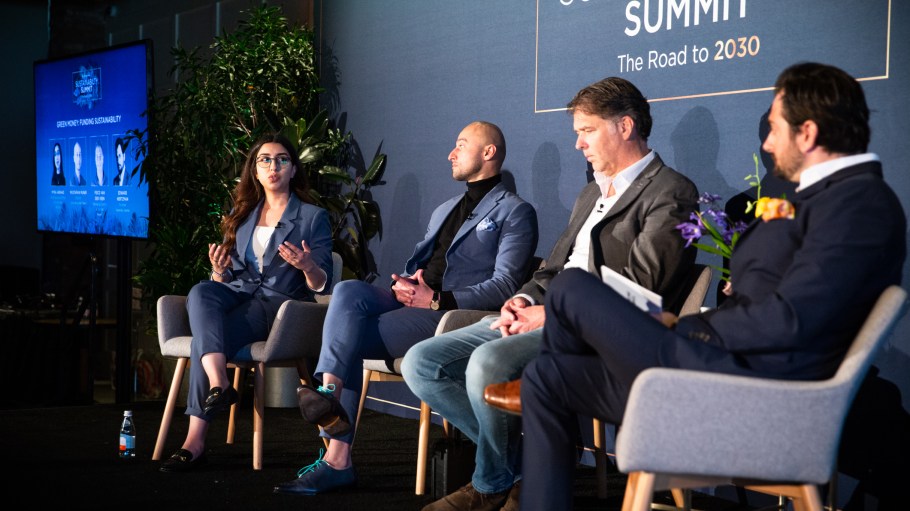 Left to right: Alt Tex CEO and co-founder Myra Arshad, Cyclo Recycled Fibers director and CEO Mustafain Munir, Aware founder and managing director Feico van der Veen, and Sourcing Journal founder Edward Hertzman.
