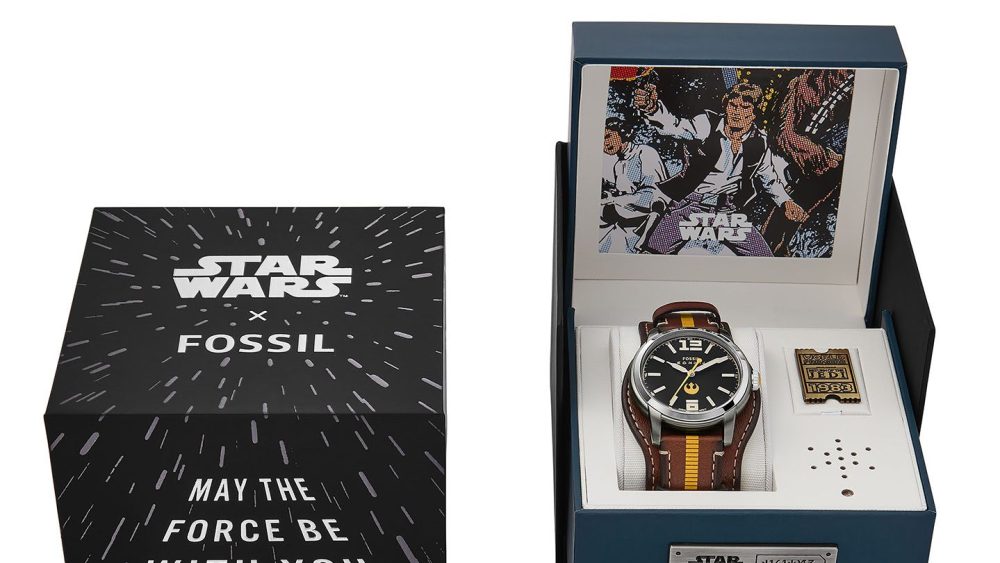The Han Solo watch from the Star Wars X Fossil collection, launching May 4.
