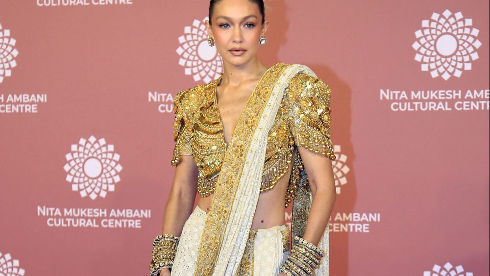 Gigi Hadid at the NMACC Gala on April 1 in Mumbai.