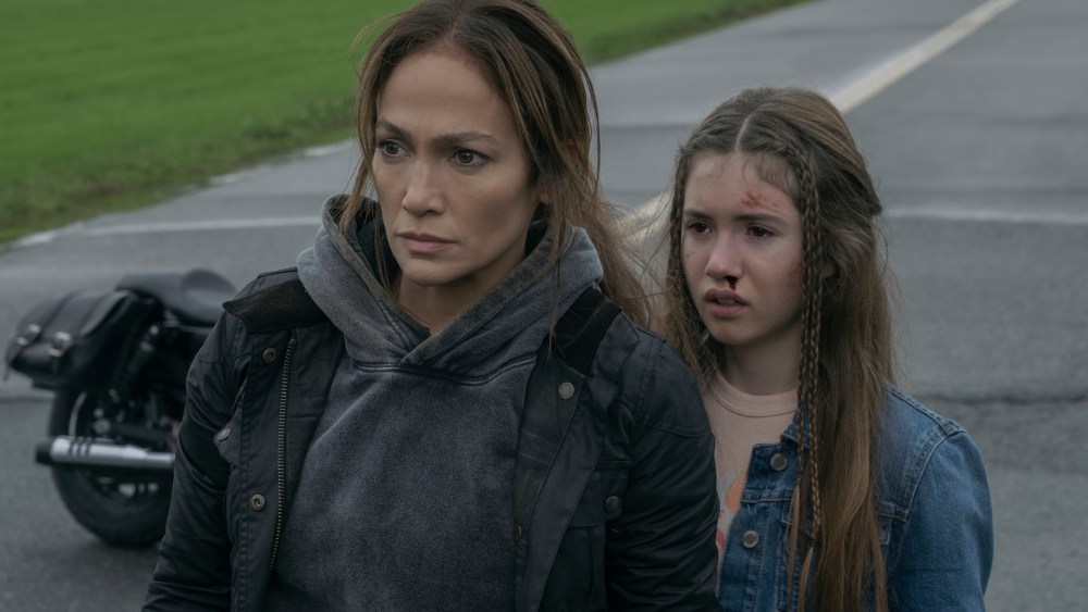 (L to R) Jennifer Lopez as The Mother, Lucy Paez as Zoe in "The Mother."