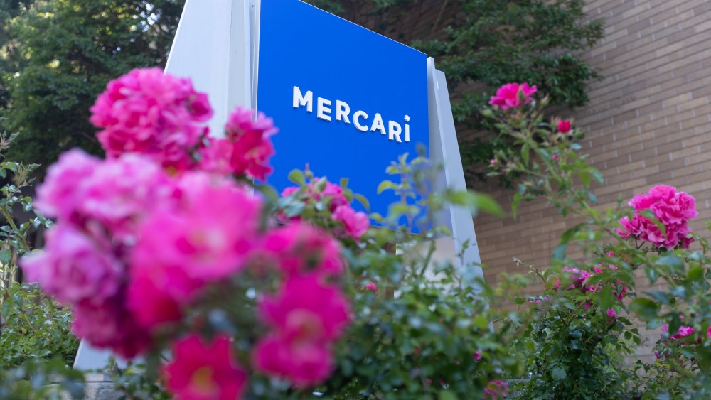 A Mercari signage is seen at its office in Palo Alto, California on July 20, 2019.