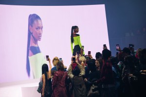 A look from the Mugler H&M collection, shown at the Global Launch Event