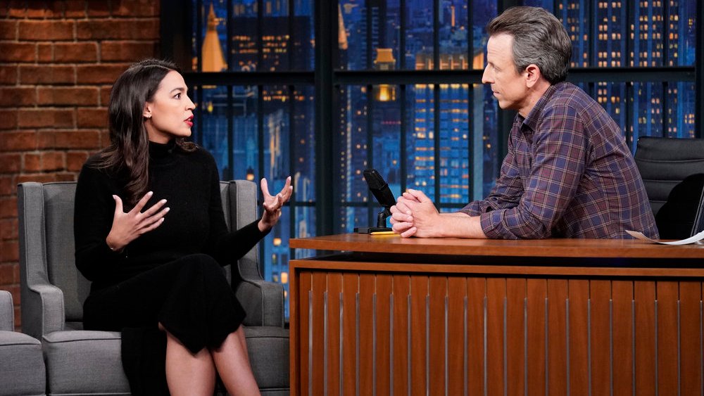 Alexandria Ocasio-Cortez on the April 4 episode of "Late Night With Seth Meyers."