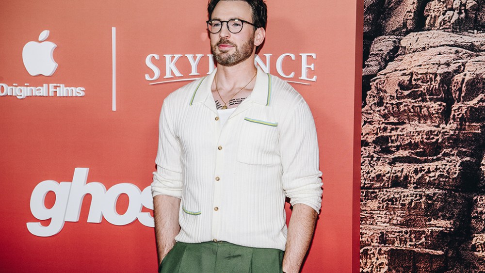 Chris Evans at the premiere of "Ghosted" held at AMC Lincoln Square on April 18, 2023 in New York City.