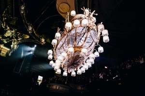 The chandelier hangs above the crowd at the closing performance of "Phantom of the Opera.”