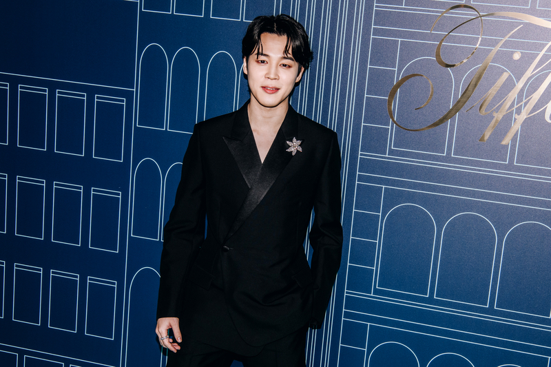 Jimin at the grand-reopening of Tiffany & Co.'s flagship store on April 27 in New York City.