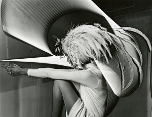 The New York Times, 1966 (feather hat by Halston), gelatin silver print; printed 2011, paper 16 x 20" (40.6 x 50.8 cm)