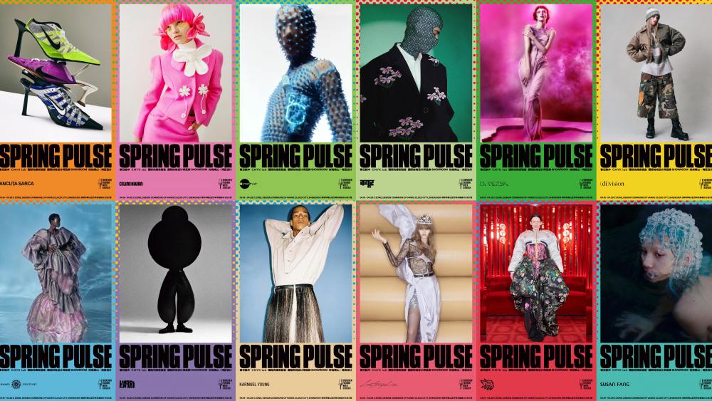 Posters of CMYK Lab featuring Ancuta Sarca, Celine Kwan, Chet Lo, Dhruv Kapoor, Di Pesta, (Di)vision, Edward Crutchley, Harri, Karmuel Young, Louis Shegtao Chen, Matty Bovan, and Susan Fang.