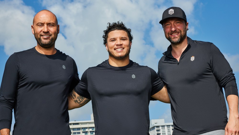 Derek Jeter, Blake Corum and Chris Riccobono of Greatness Wins