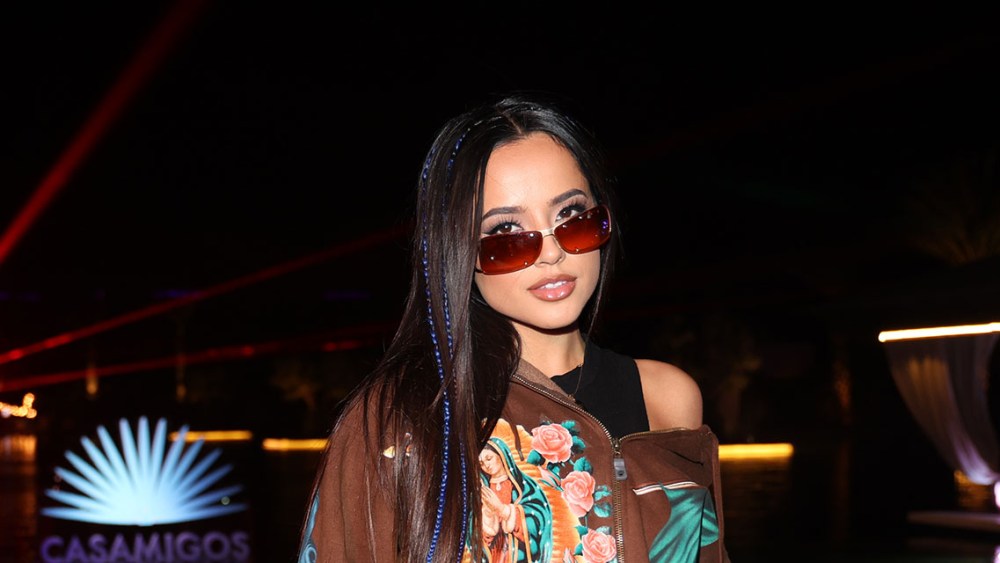 COACHELLA, CALIFORNIA - APRIL 14: Becky G enjoys Casamigos at TAO Desert Nights presented by Jeeter at Zenyara on April 14, 2023 in Coachella, California. (Photo by Jerritt Clark/Getty Images for Casamigos )