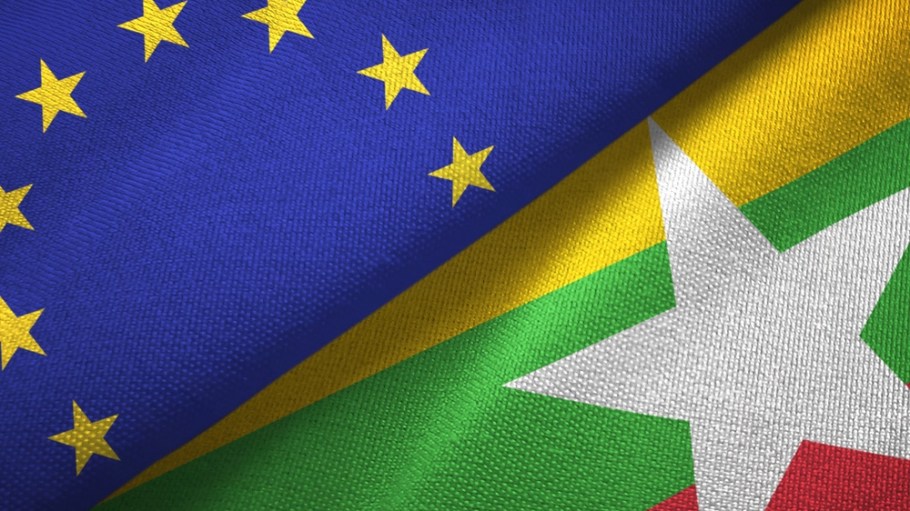 Myanmar and European Union flags