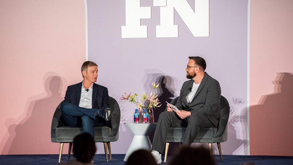 New Balance CEO Joe Preston FN senior editor Peter Verry 2023 FN CEO Summit