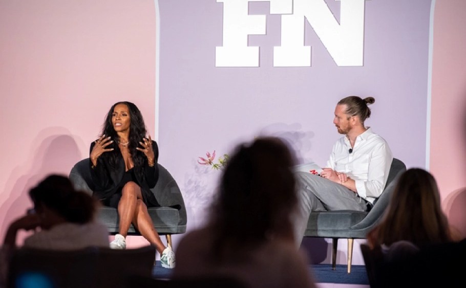 June Ambrose and Adam Petrick onstage at the FN CEO Summit.
