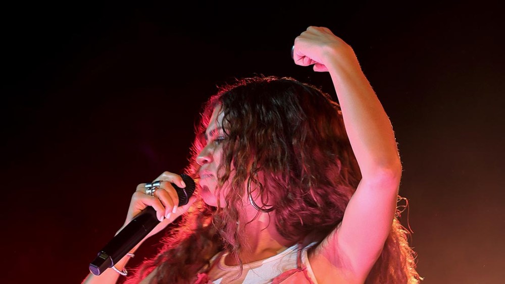 INDIO, CALIFORNIA - APRIL 22: Zendaya performs with Labrinth at the Mojave Tent during the 2023 Coachella Valley Music and Arts Festival on April 22, 2023 in Indio, California. (Photo by Michael Loccisano/Getty Images for Coachella)