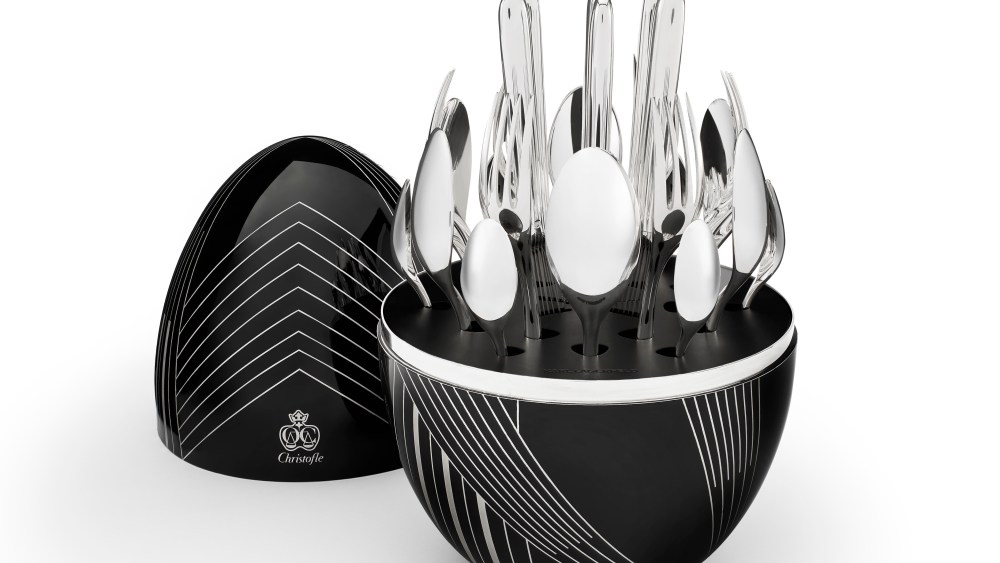 Christofle x Karl Lagerfeld flatware set.
