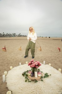 Staci Levine at the Sacred Woman Collective sunset circle in Santa Monica, California.